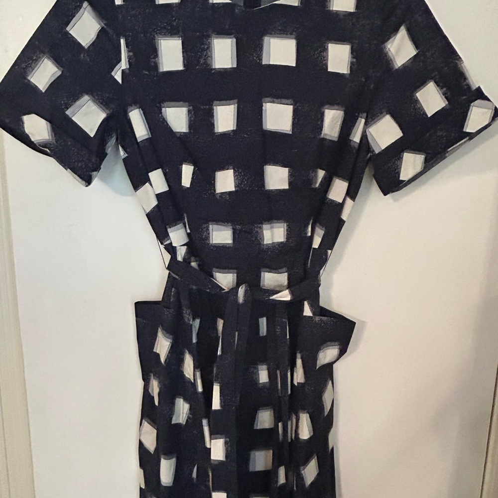 Stylish Tory Burch Navy and White Checkered Dress
